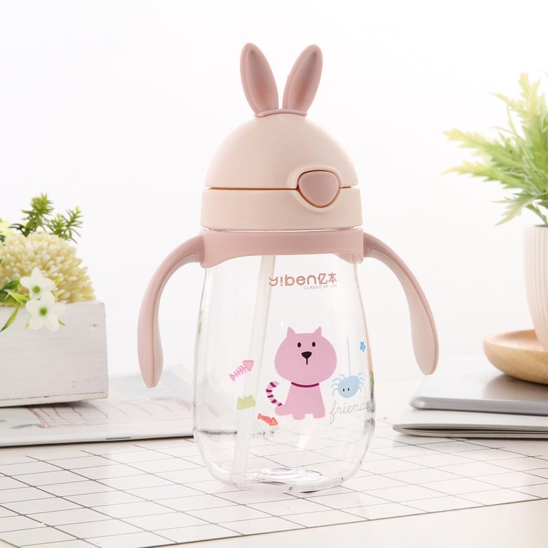 Cute Rabbit Shaped Baby's BPA Free Feeding Bottle with Straw Cute Rabbit Shaped Baby's BPA Free Feeding Bottle with Straw