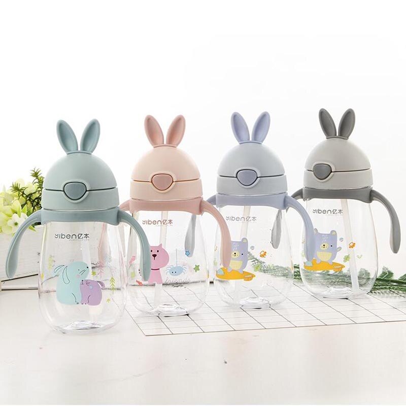 Cute Rabbit Shaped Baby's BPA Free Feeding Bottle with Straw Cute Rabbit Shaped Baby's BPA Free Feeding Bottle with Straw