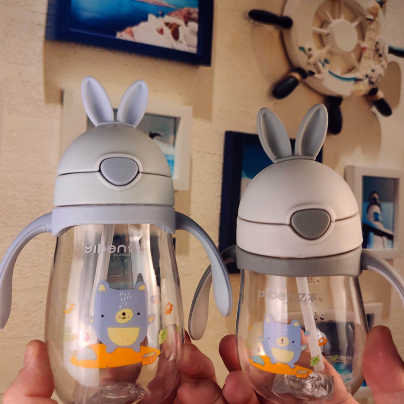 Cute Rabbit Shaped Baby's BPA Free Feeding Bottle with Straw Cute Rabbit Shaped Baby's BPA Free Feeding Bottle with Straw
