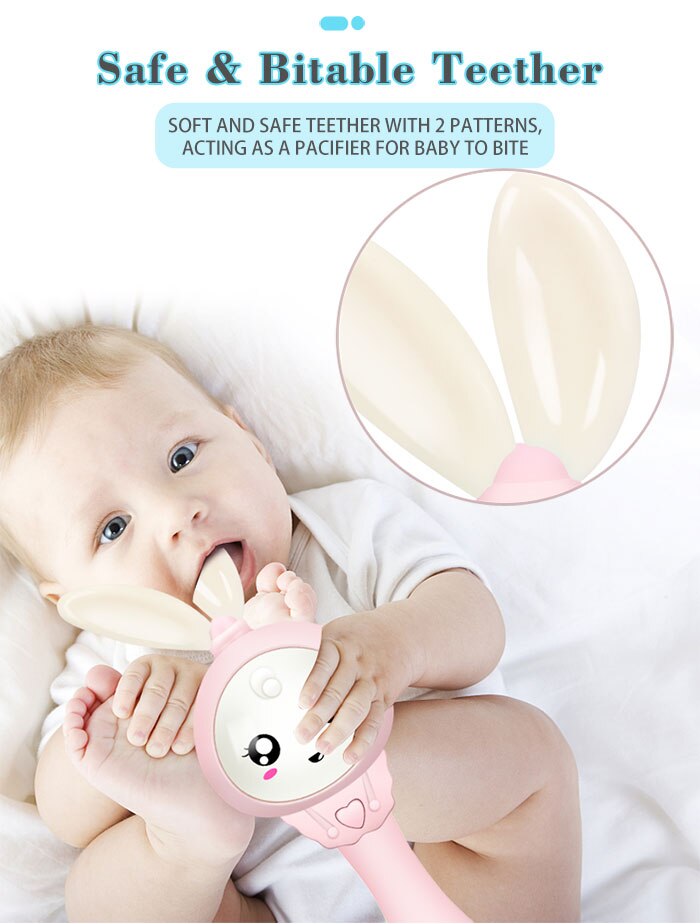 Baby's Music Teether Bunny Rattle Toy Baby's Music Teether Bunny Rattle Toy
