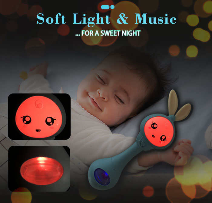 Baby's Music Teether Bunny Rattle Toy Baby's Music Teether Bunny Rattle Toy