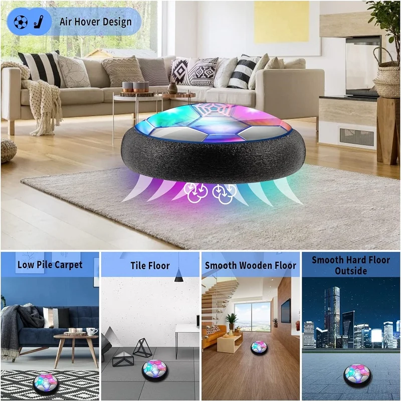 Hover Soccer Ball Boy Toys Light Up LED Soccer Ball Toys Floating Football Indoor Play Children Sport Toys Outdoor Game for Kids