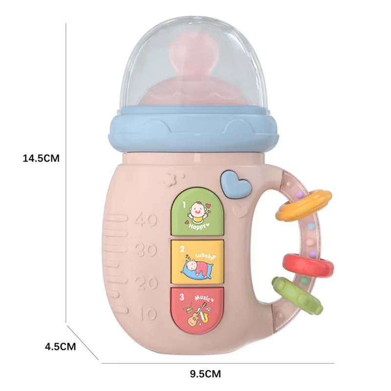 Baby Musical Feeding Bottle Pacifier Newborn Soft Teether Rattles Educational Toy Mobile Rattles Toys 0-12M Soothing Vocal Music Baby Musical Feeding Bottle Pacifier Newborn Soft Teether Rattles Educational Toy Mobile Rattles Toys 0-12M Soothing Vocal Music