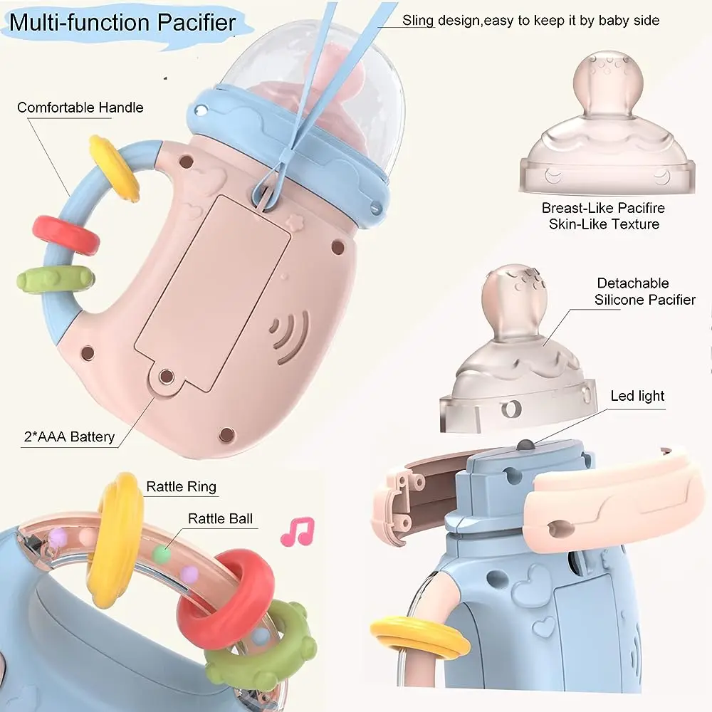 Baby Musical Feeding Bottle Pacifier Newborn Soft Teether Rattles Educational Toy Mobile Rattles Toys 0-12M Soothing Vocal Music Baby Musical Feeding Bottle Pacifier Newborn Soft Teether Rattles Educational Toy Mobile Rattles Toys 0-12M Soothing Vocal Music