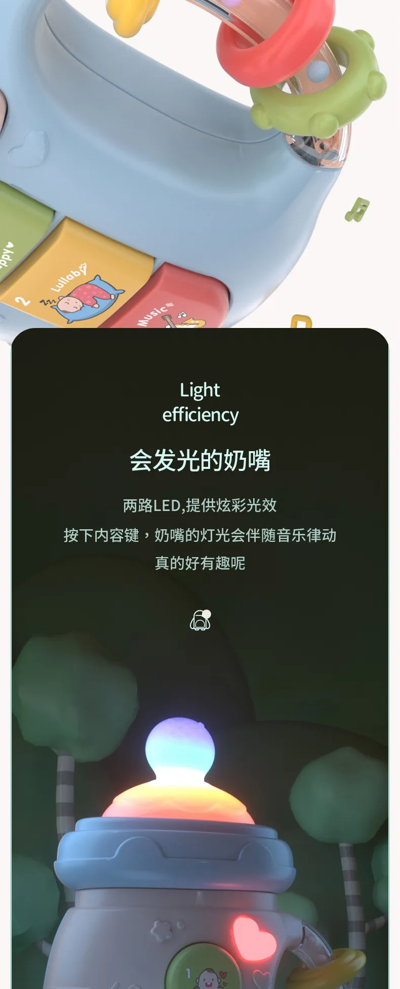 Baby Musical Feeding Bottle Pacifier Newborn Soft Teether Rattles Educational Toy Mobile Rattles Toys 0-12M Soothing Vocal Music Baby Musical Feeding Bottle Pacifier Newborn Soft Teether Rattles Educational Toy Mobile Rattles Toys 0-12M Soothing Vocal Music