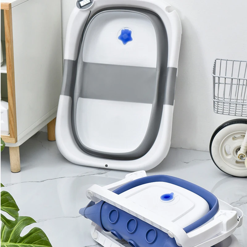 Real-time Temperature Silicone Baby Take A Bath Bathtub Non-Slip Foot Bath Bucket Folding Bathroom With Temperature Sensing Real-time Temperature Silicone Baby Take A Bath Bathtub Non-Slip Foot Bath Bucket Folding Bathroom With Temperature Sensing
