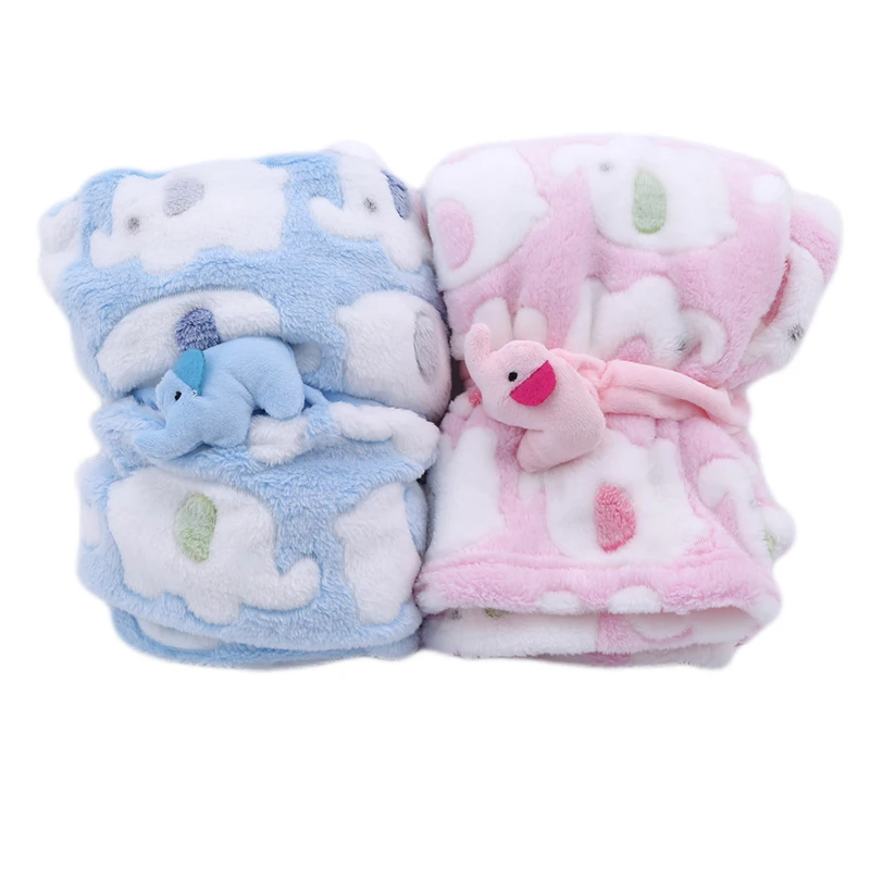 Cartoon Baby Blanket Cute Elephant Baby Products Newborn Elephant Air Conditioning Quilt Coral Velvet Pillow Quilt Dual-Use Cartoon Baby Blanket Cute Elephant Baby Products Newborn Elephant Air Conditioning Quilt Coral Velvet Pillow Quilt Dual-Use
