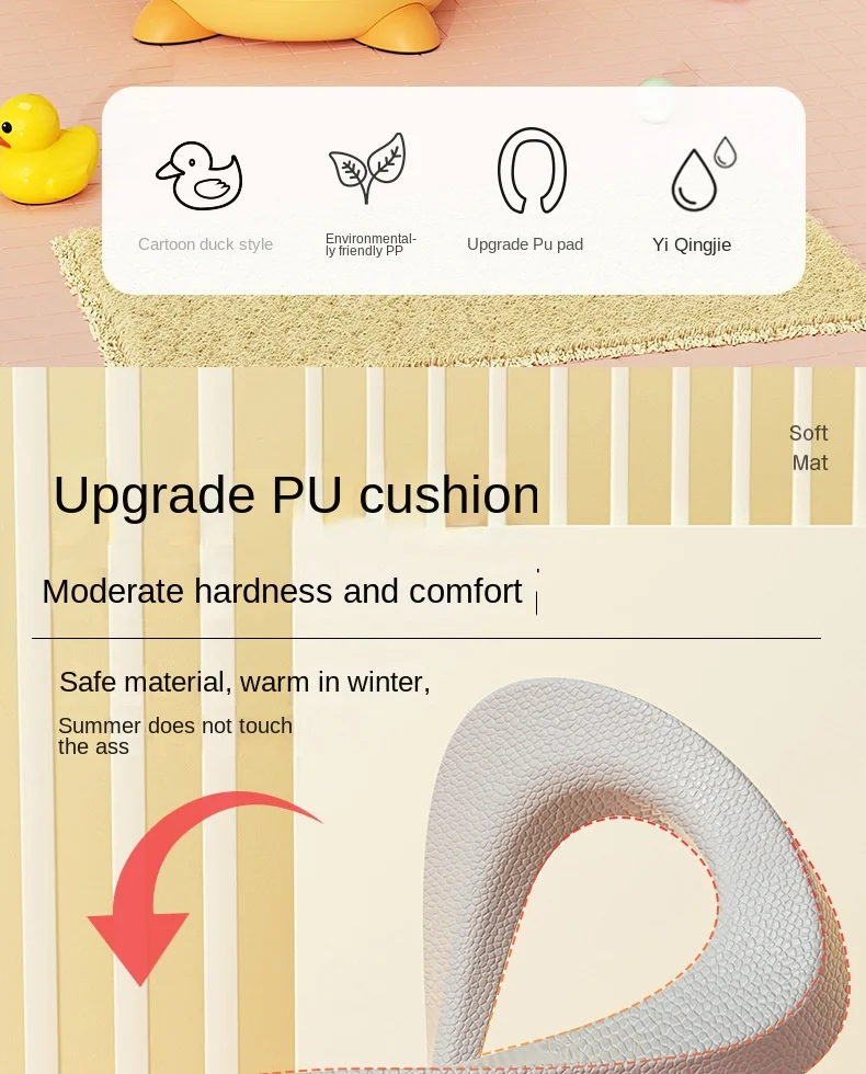 1-6 Years Old Children's Pot Cute Baby Toilet Seat Easy to Clean Baby Potty Portable Stool Boys And Girls Safe Trainer Seat WC