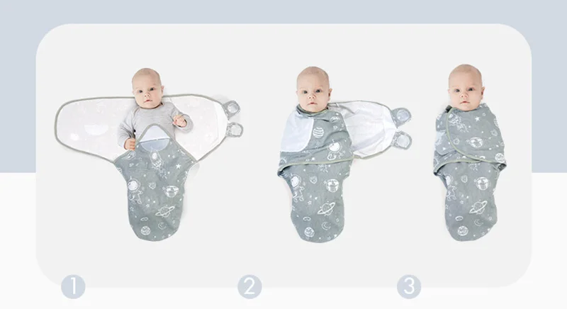 Summer Newborn Swaddle Blanket Wrap Hat Set Baby Bedding Receiving Blankets Thin Muslin Infant Sleeping Bag 0-6M Baby Item