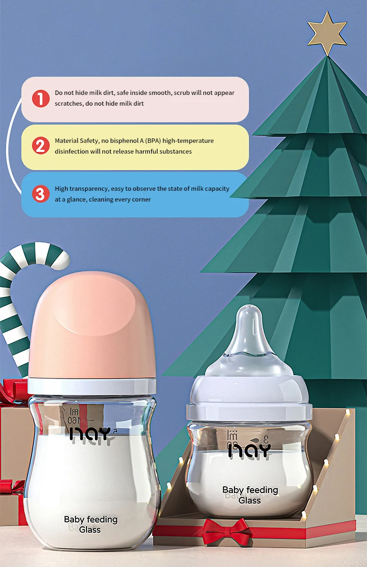 Hot Sale Baby Bottles Newborn Wide-caliber Nursing Glass Bottles Anti-flatulence Milk Feeding Bottles Infant 0-3 Month BPA Free Hot Sale Baby Bottles Newborn Wide-caliber Nursing Glass Bottles Anti-flatulence Milk Feeding Bottles Infant 0-3 Month BPA Free