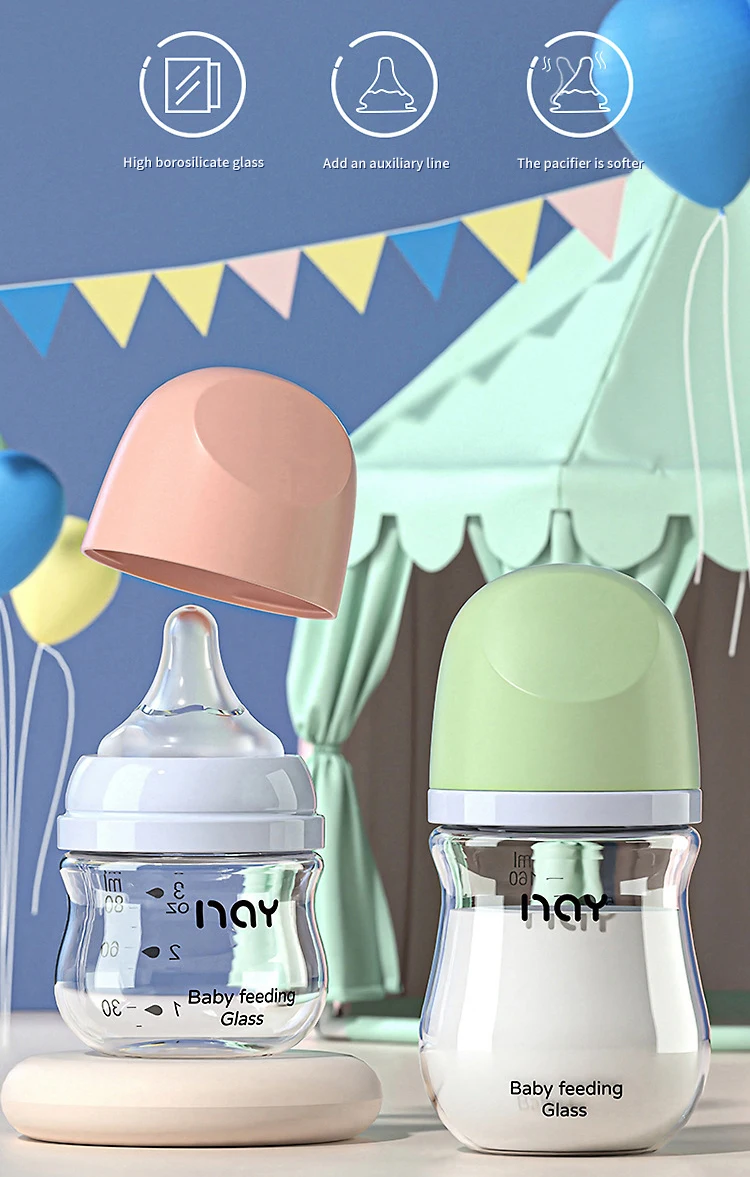 Hot Sale Baby Bottles Newborn Wide-caliber Nursing Glass Bottles Anti-flatulence Milk Feeding Bottles Infant 0-3 Month BPA Free Hot Sale Baby Bottles Newborn Wide-caliber Nursing Glass Bottles Anti-flatulence Milk Feeding Bottles Infant 0-3 Month BPA Free