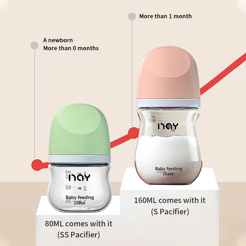 Hot Sale Baby Bottles Newborn Wide-caliber Nursing Glass Bottles Anti-flatulence Milk Feeding Bottles Infant 0-3 Month BPA Free Hot Sale Baby Bottles Newborn Wide-caliber Nursing Glass Bottles Anti-flatulence Milk Feeding Bottles Infant 0-3 Month BPA Free