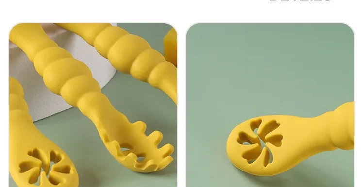 3PCS Silicone Spoon Fork For Baby Utensils Set Feeding Food Toddler Learn To Eat Training Soft Fork Cutlery Children's Tableware