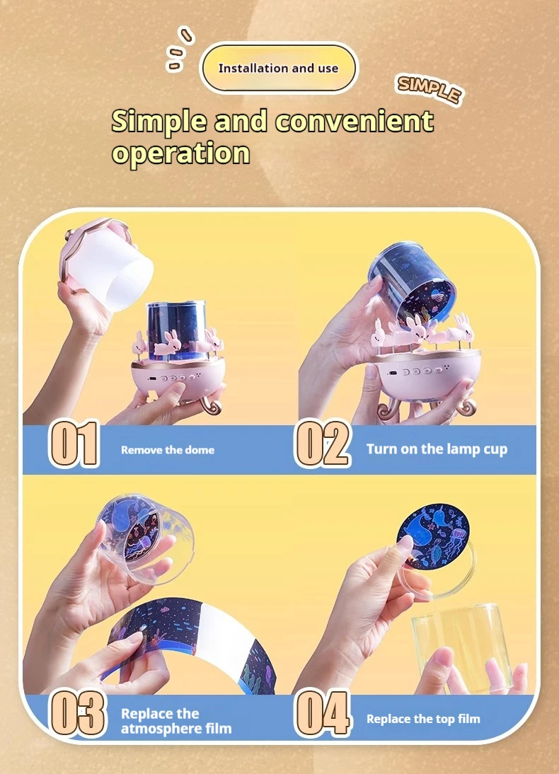 Projector Night Light with Speaker for Kids Room Decor 12 Films Kawaii Ocean Projection Nightlights For Baby Bedroom Gifts Projector Night Light with Speaker for Kids Room Decor 12 Films Kawaii Ocean Projection Nightlights For Baby Bedroom Gifts