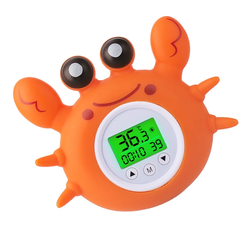 Bath Thermometer with Room Temperature Tri-color Backlit Fahrenheit Celsius Crab Floating Bath Toy Bathtub Safety Temperature Bath Thermometer with Room Temperature Tri-color Backlit Fahrenheit Celsius Crab Floating Bath Toy Bathtub Safety Temperature