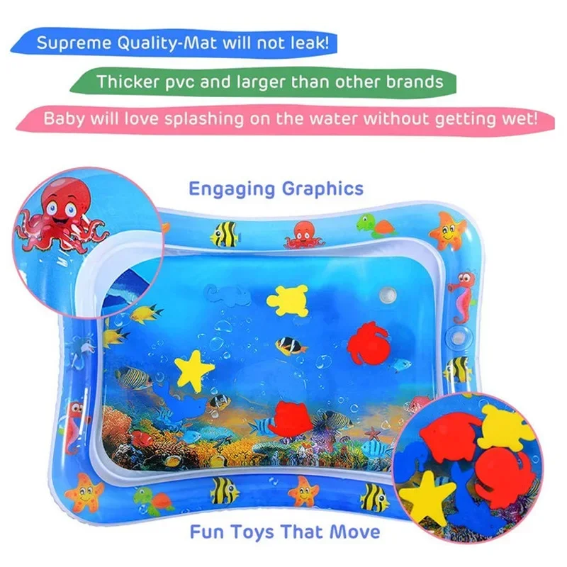 Infant Tummy Time Baby Water Play Mat PVC Inflatable Cushion Toddler Water Pad For Kids Early Education Developing Activity Toys Infant Tummy Time Baby Water Play Mat PVC Inflatable Cushion Toddler Water Pad For Kids Early Education Developing Activity Toys
