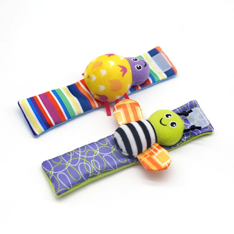 0-12 Months Baby Rattles Toys Animal Socks Wrist Strap +Rattle Baby Foot Socks Bug Wrist Strap Toddler Socks Pacifier Toys