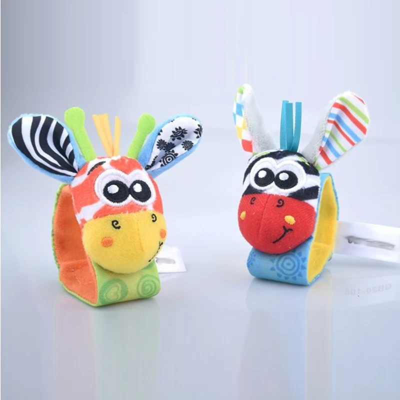 0-12 Months Baby Rattles Toys Animal Socks Wrist Strap +Rattle Baby Foot Socks Bug Wrist Strap Toddler Socks Pacifier Toys