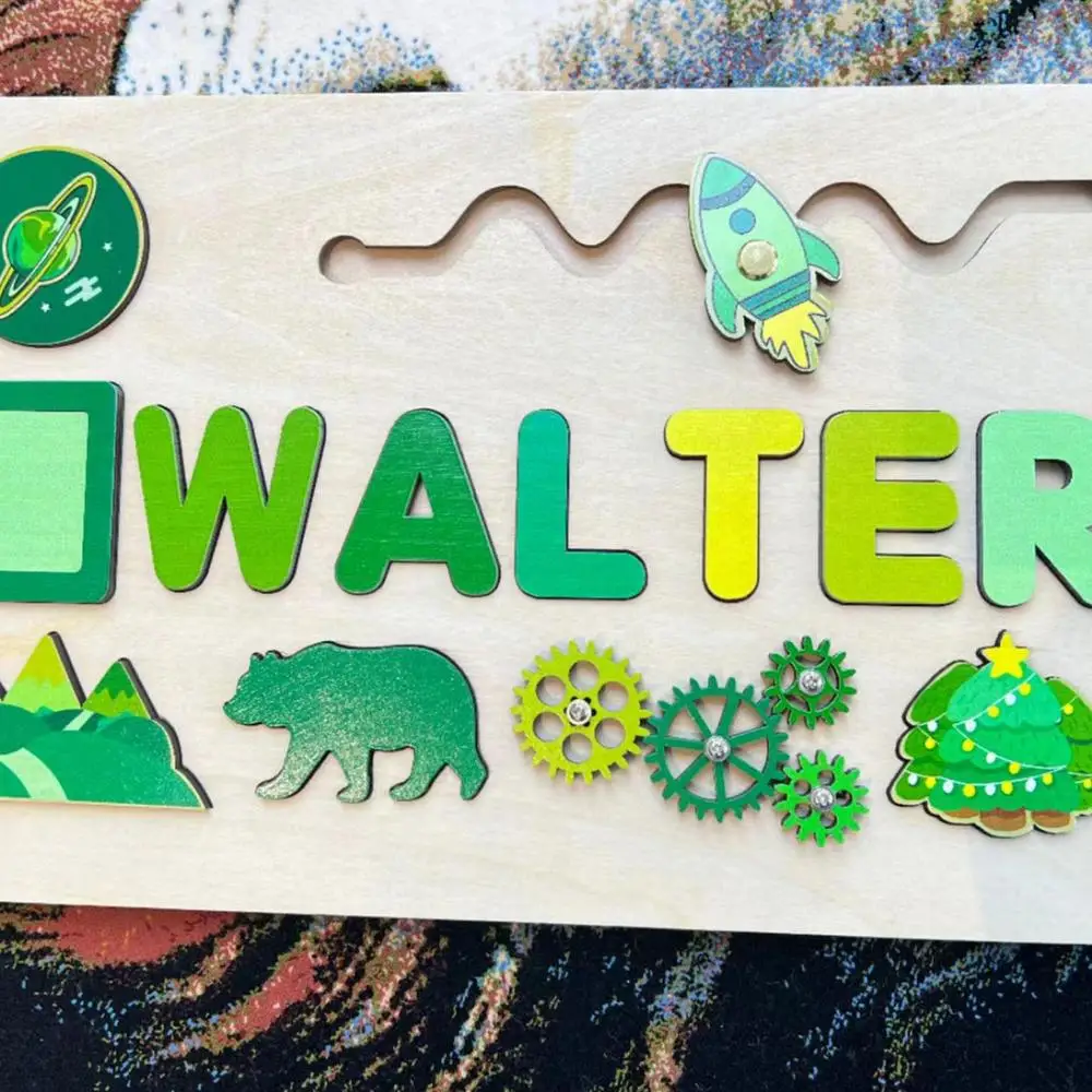 Montessori Personalised Wooden Puzzle Baby Custom First Name Puzzle Customization Letter Board Gift Child Jigsaw Educational Toy
