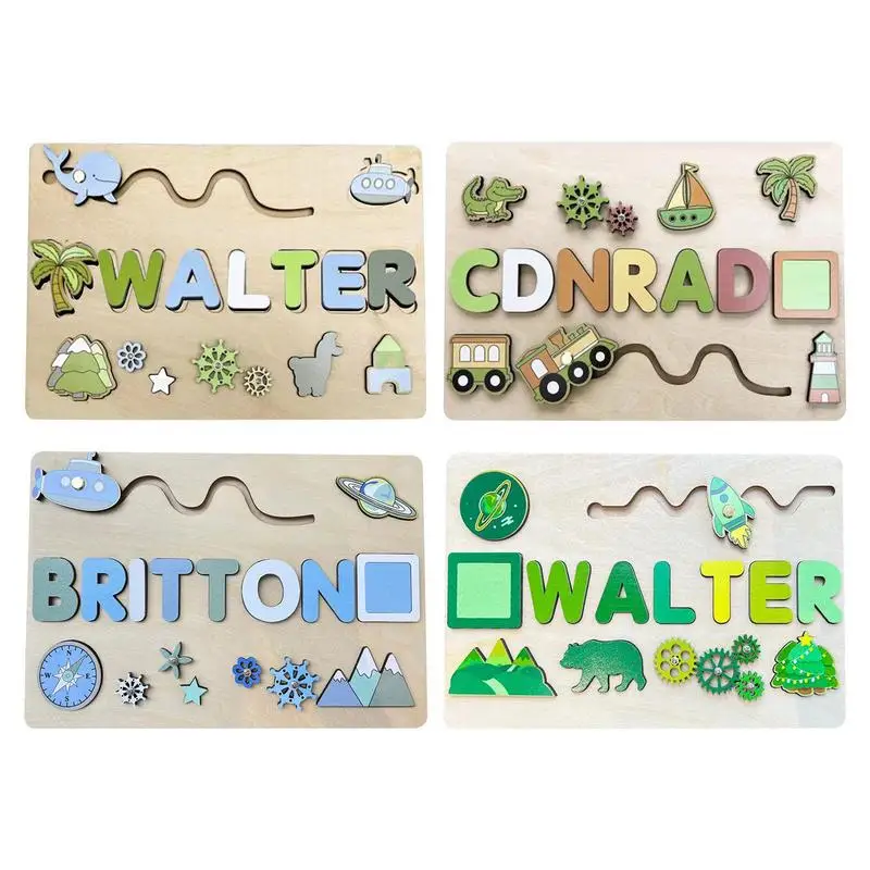 Montessori Personalised Wooden Puzzle Baby Custom First Name Puzzle Customization Letter Board Gift Child Jigsaw Educational Toy