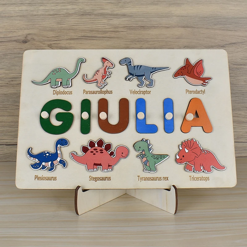 Montessori Personalised Wooden Puzzle Baby Custom First Name Puzzle Customization Letter Board Gift Child Jigsaw Educational Toy